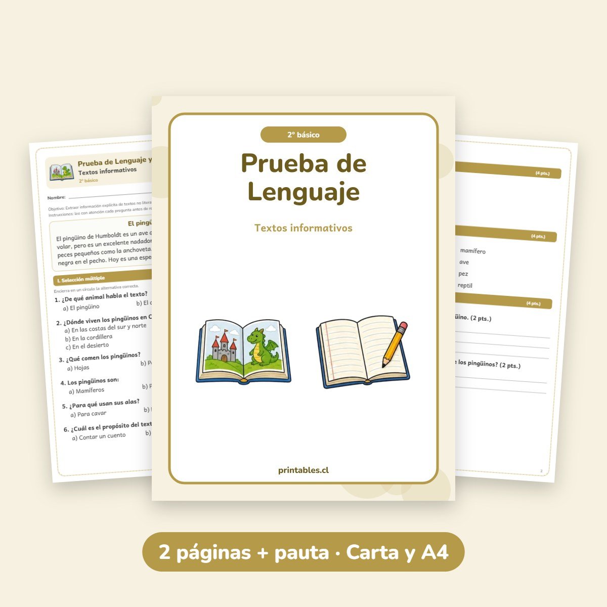 Prueba de Lenguaje 2° básico: Textos informativos