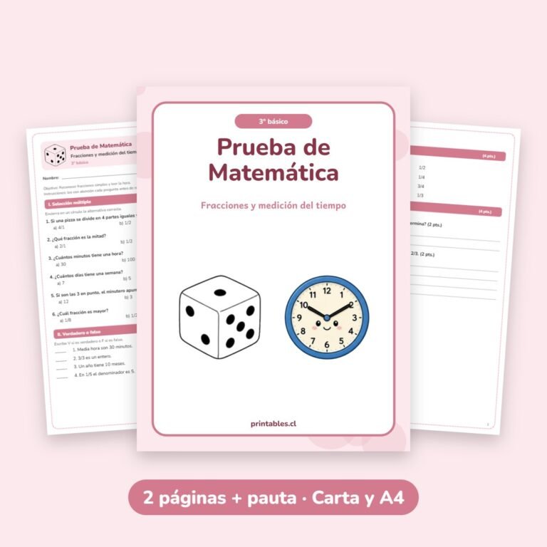 Matemática: Fracciones y medición del tiempo