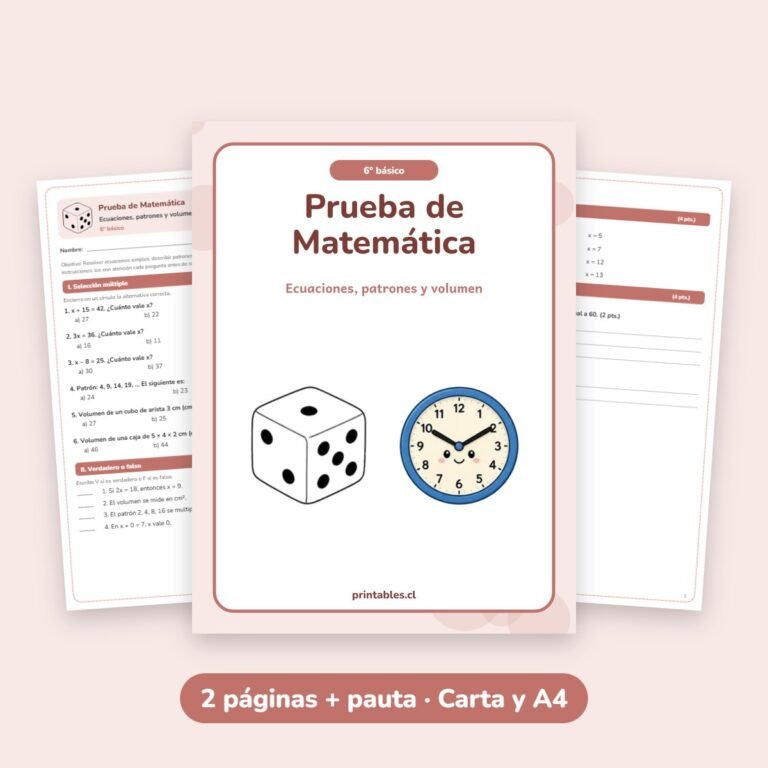 Matemática: Ecuaciones, patrones y volumen