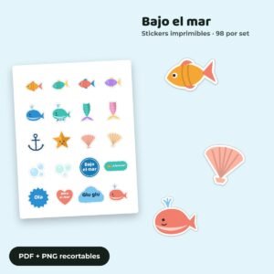 Stickers Bajo el mar imprimibles