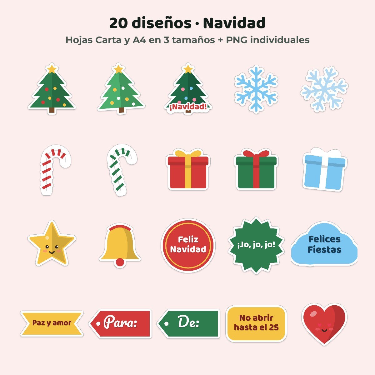 Los 20 diseños de stickers Navidad