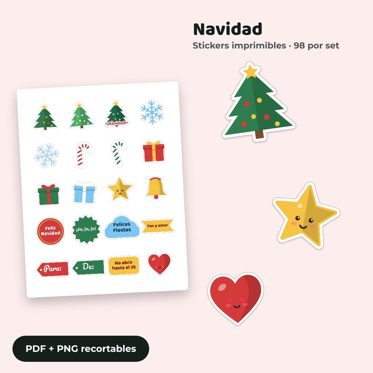 Stickers Navidad imprimibles