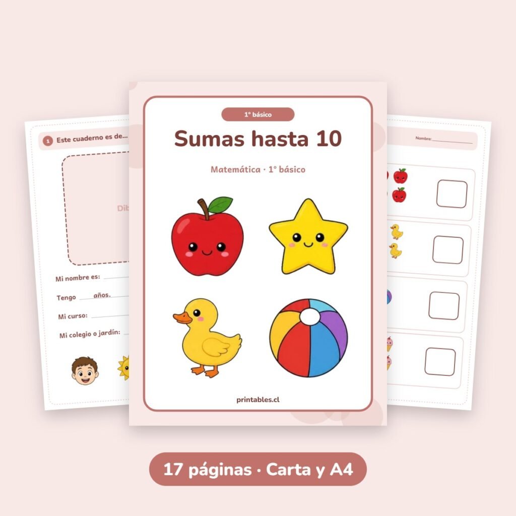 Cuaderno 1° básico: Sumas hasta 10